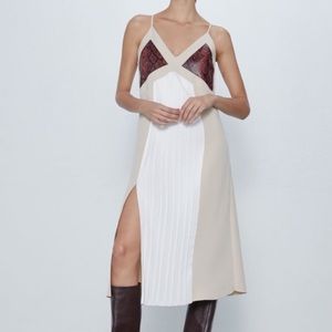 Pleated slip dress